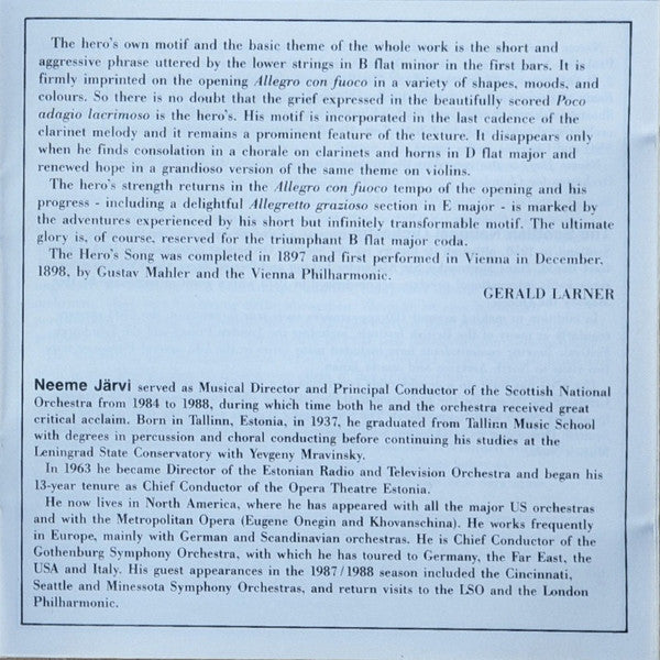 Symphony No. 1 ' The Bells Of Zlonice' - The Hero's Song Symphonic Poem Op. 111 (CD) | Near Mint (NM) Near Mint (NM)