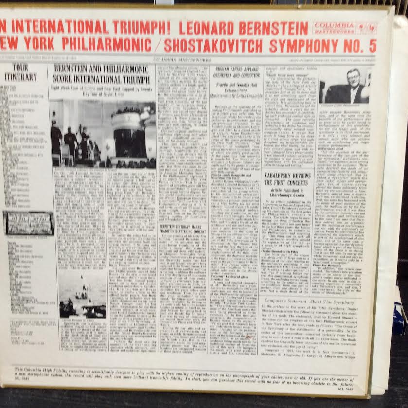 Dmitri Shostakovich / Leonard Bernstein / New York - Symphony No. 5, Op. 47 (VINYL) | Near Mint (NM or M-)