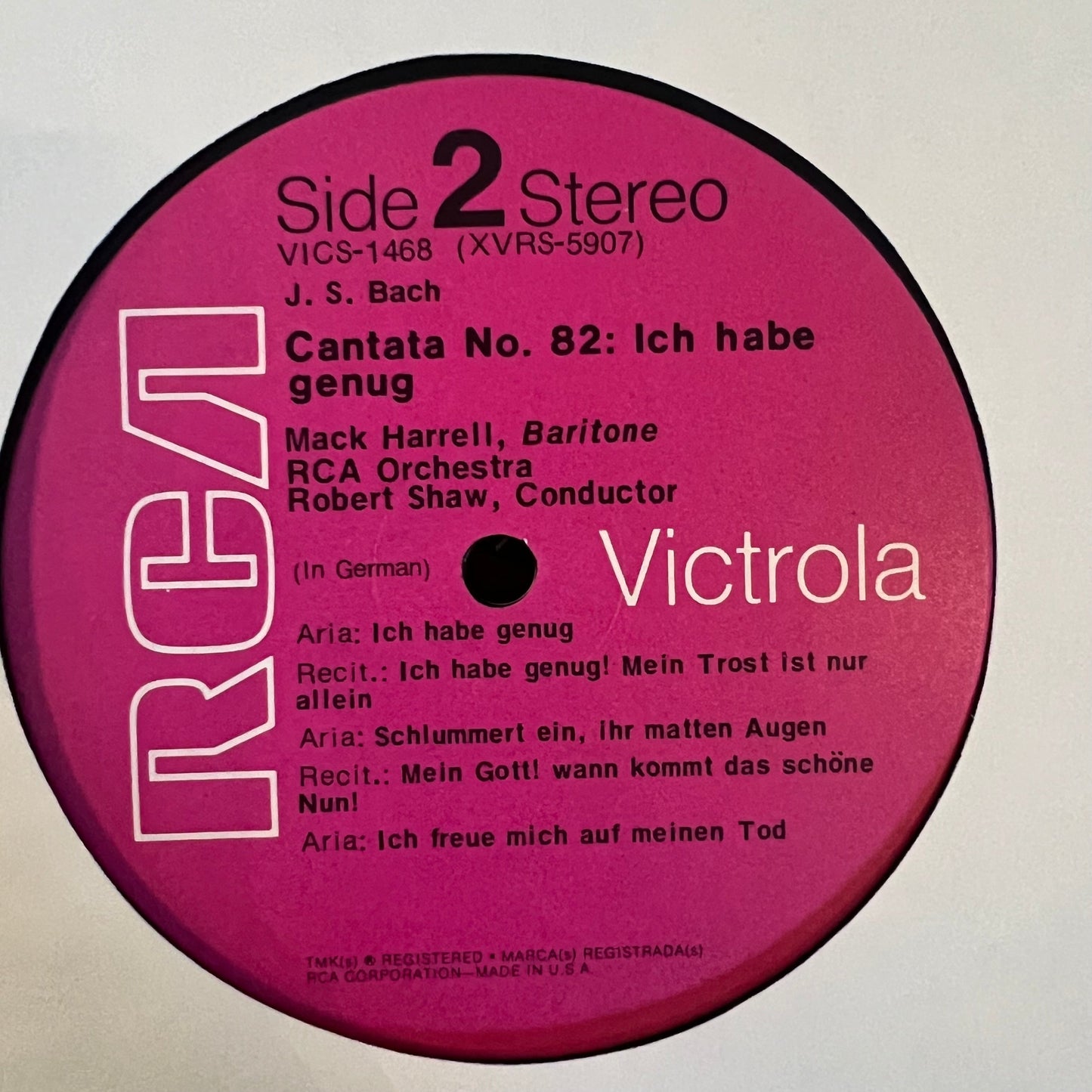 Johann Sebastian Bach - Cantatas No. 56: Ich Will Den Kreuzstab Gerne Tragen / No. 82: Ich Habe Genug | Near Mint (NM) Near Mint (NM)