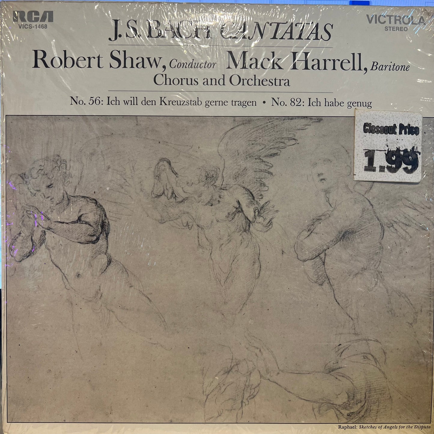 Johann Sebastian Bach - Cantatas No. 56: Ich Will Den Kreuzstab Gerne Tragen / No. 82: Ich Habe Genug | Near Mint (NM) Near Mint (NM)