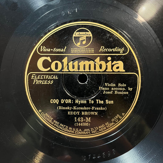 Eddy Brown (2) - Coq D'Or: Hymn To The Sun / Song Of India (Sadko)(78RPM 10") | Near Mint (NM or M-) Generic