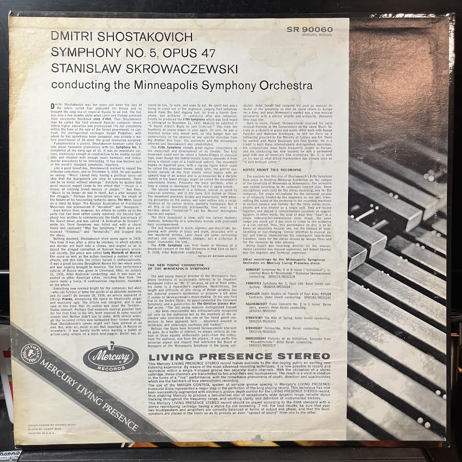 Dmitri Shostakovich - Symphony No. 5 (VINYL) | Near Mint (NM or M-) Excellent (EX)