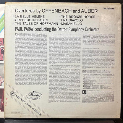 Paul Paray - Overtures By Offenbach & Auber (VINYL) | Near Mint (NM or M-) Excellent (EX)