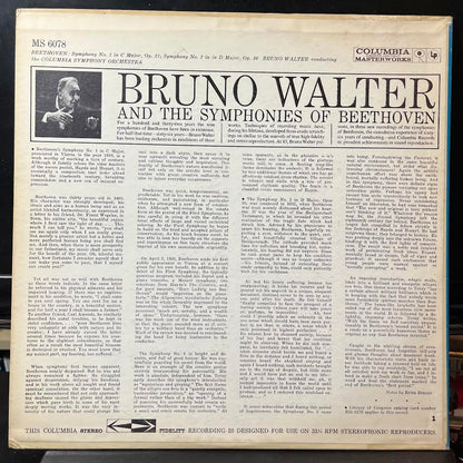 Bruno Walter - Symphony No. 1 In C Major - Symphony No. 2 In D Major (VINYL) | Near Mint (NM) Excellent+ (EX+)
