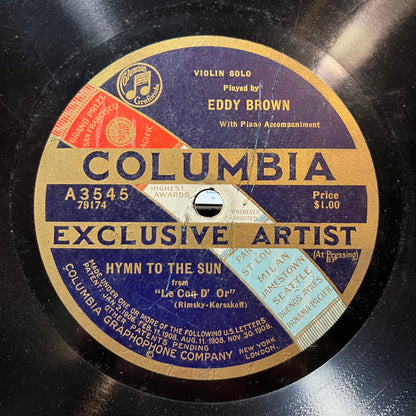 Eddy Brown (2) - HYMN TO THE SUN / SONG OF INDIA (78RPM 10") | Very Good Plus (VG+) Generic