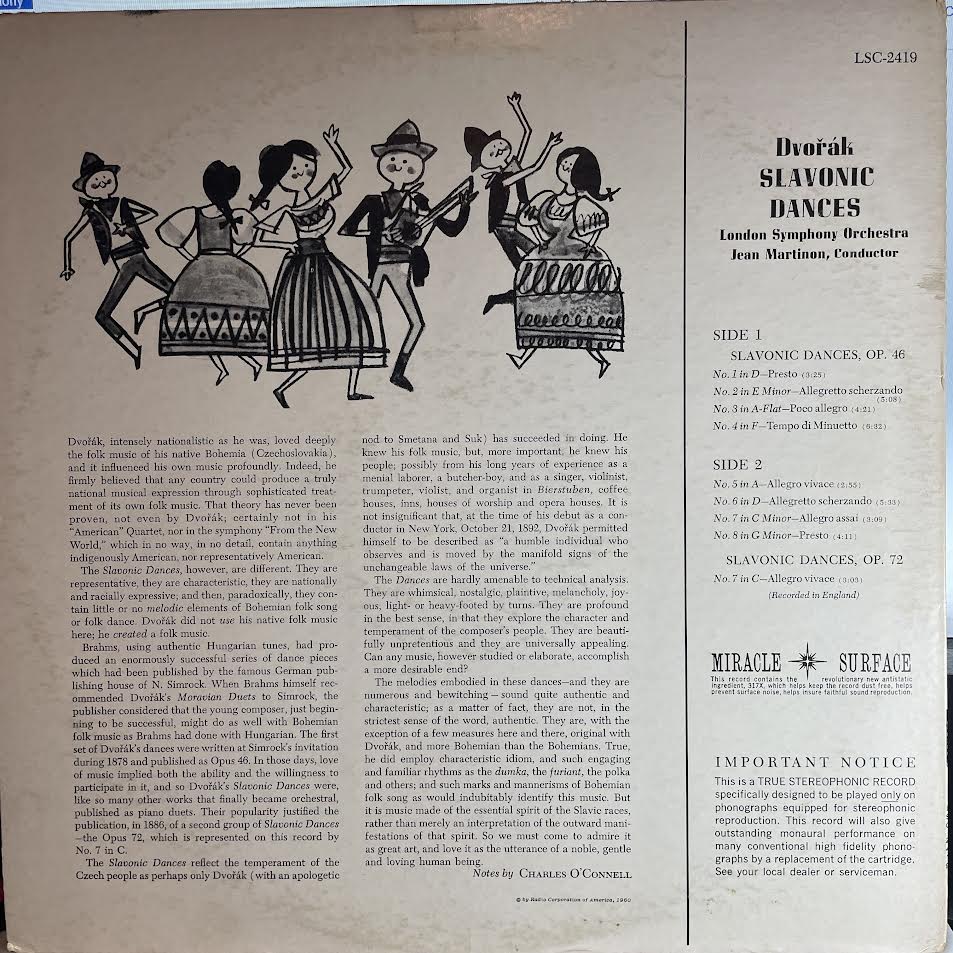 Antonín Dvořák - Slavonic Dances (VINYL) | Very Good Plus (VG+) Very Good Plus (VG+)