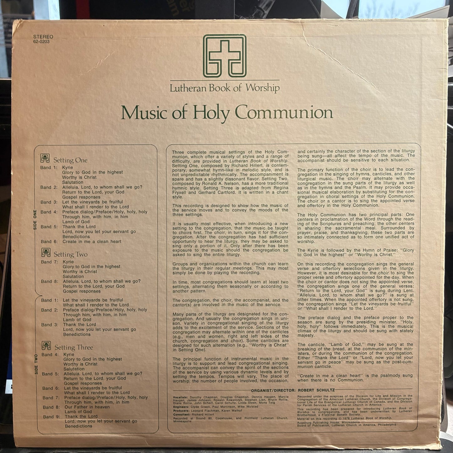 Various - Lutheran Book Of Worship - Music Of Holy Communion (VINYL) | Very Good Plus (VG+) Excellent (EX)