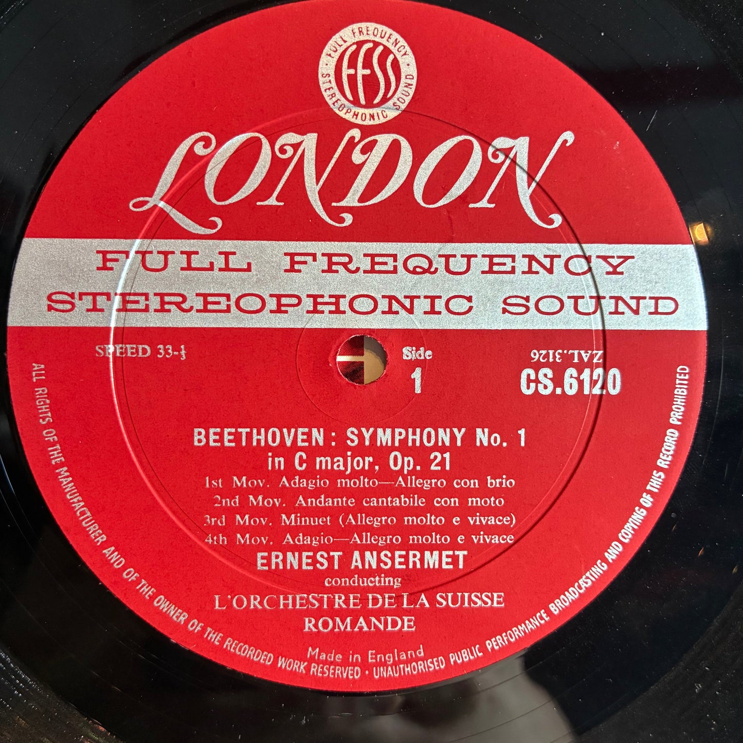 Ludwig van Beethoven - Symphony No. 1 In C Major Op. 21 / Symphony No. 8 In F Major Op. 93 (VINYL) | Very Good Plus (VG+) Excellent+ (EX+)