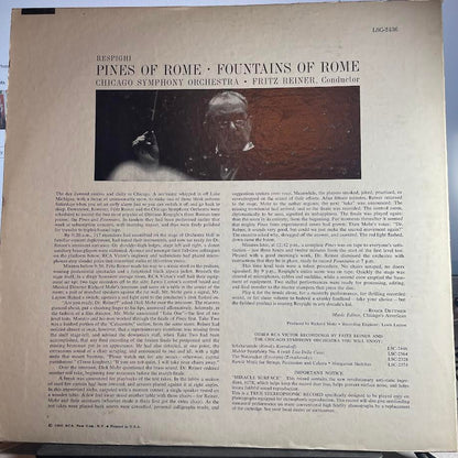 Ottorino Respighi - Pines Of Rome / Fountains Of Rome (VINYL) | Very Good Plus (VG+) Excellent (EX)