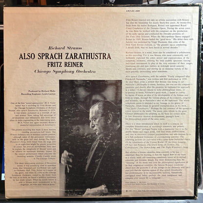 Fritz Reiner - Also Sprach Zarathustra (VINYL) | Very Good Plus (VG+) Very Good (VG)