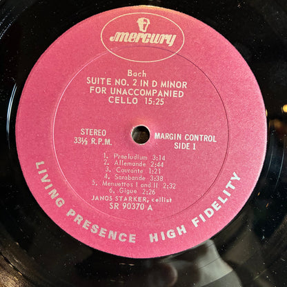 Johann Sebastian Bach - Suites For Solo Cello No.2 In D Minor No.5 In C Minor (VINYL) | Very Good (VG) Very Good (VG)