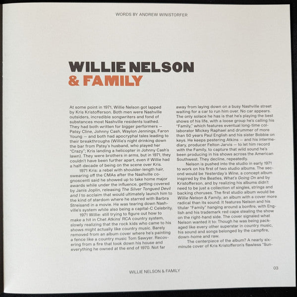 Willie Nelson & Family | Mint (M) Mint (M)