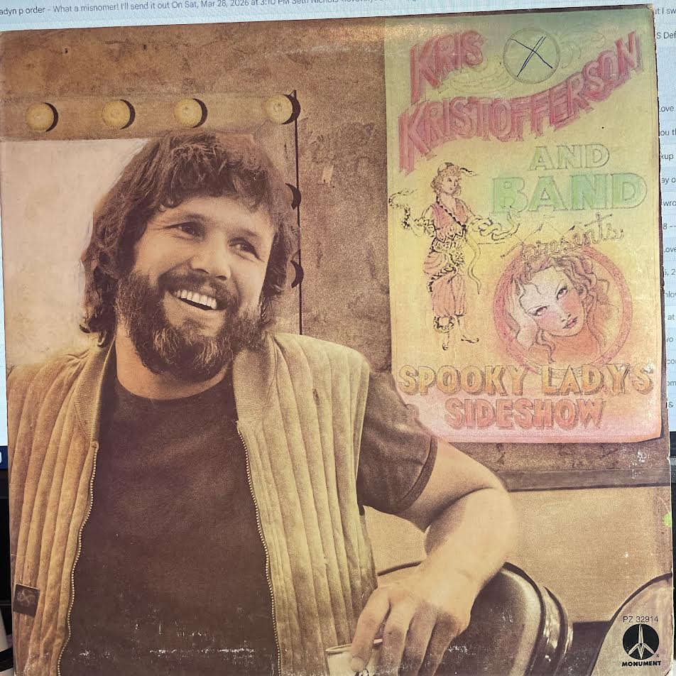 Kris Kristofferson - Spooky Lady's Sideshow (VINYL) | Excellent+ (EX+) Excellent+ (EX+)