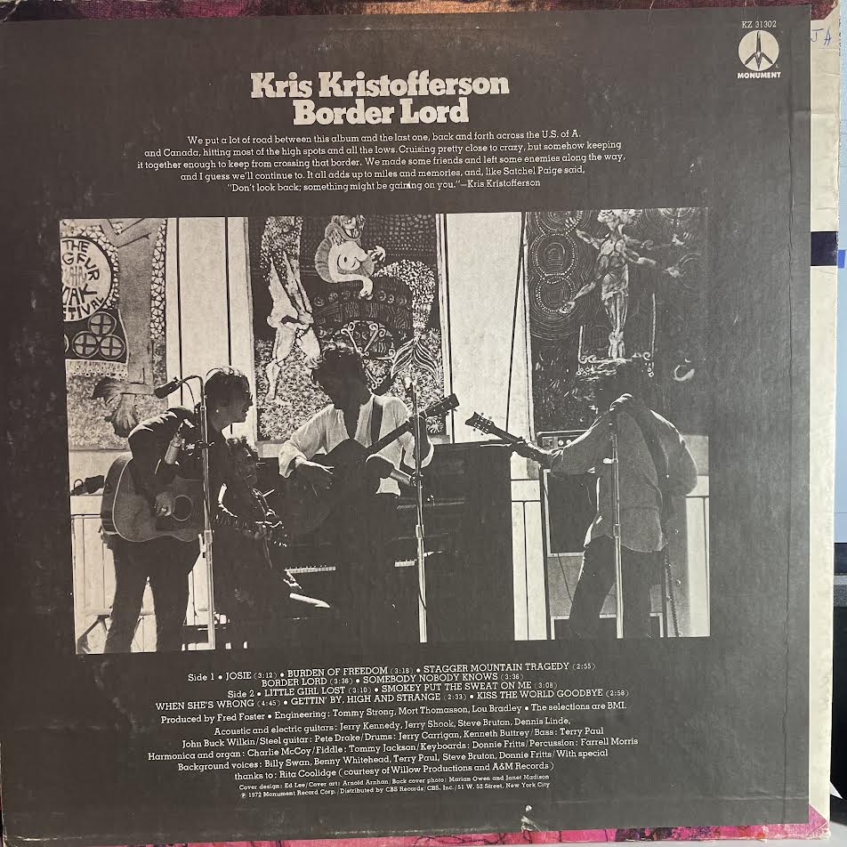 Kris Kristofferson - Border Lord (VINYL) | Excellent+ (EX+) Excellent (EX)