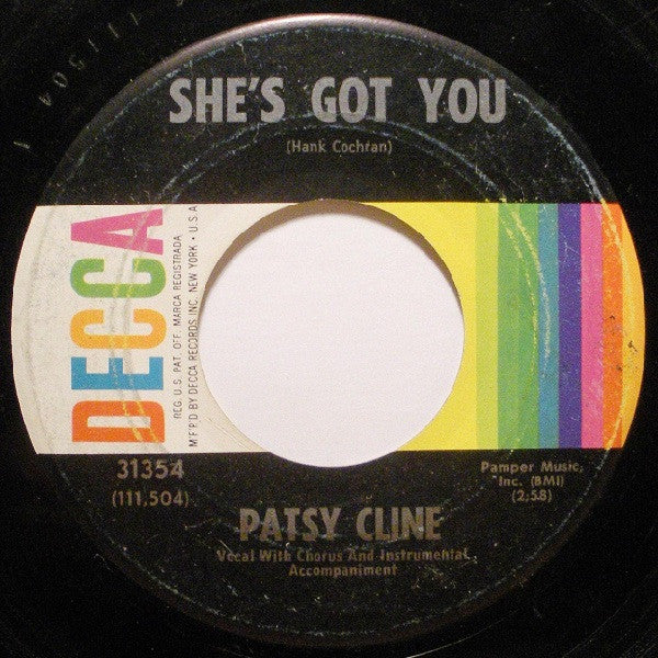 Patsy Cline - She's Got You (7" VINYL) | Excellent+ (EX+) Generic