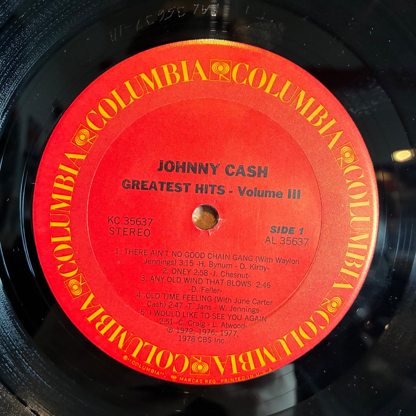 Johnny Cash - Greatest Hits Volume 3 (VINYL) | Excellent (EX) Excellent (EX)