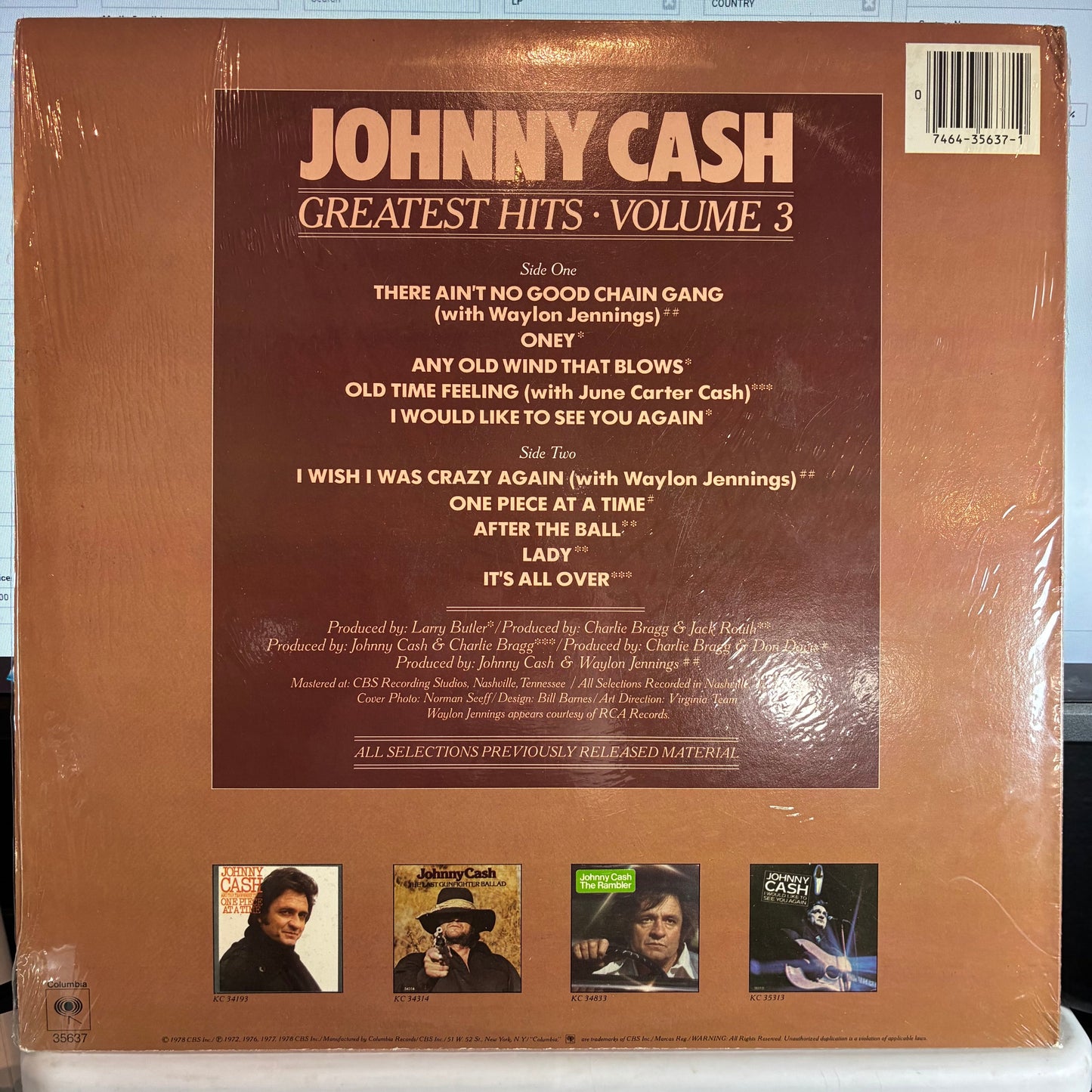 Johnny Cash - Greatest Hits Volume 3 (VINYL) | Excellent (EX) Excellent (EX)