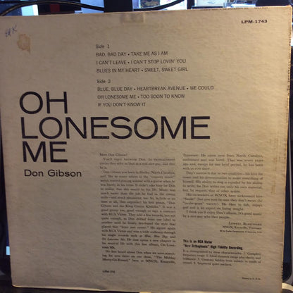 Don Gibson - Oh Lonesome Me (VINYL) | Excellent (EX) Excellent (EX)
