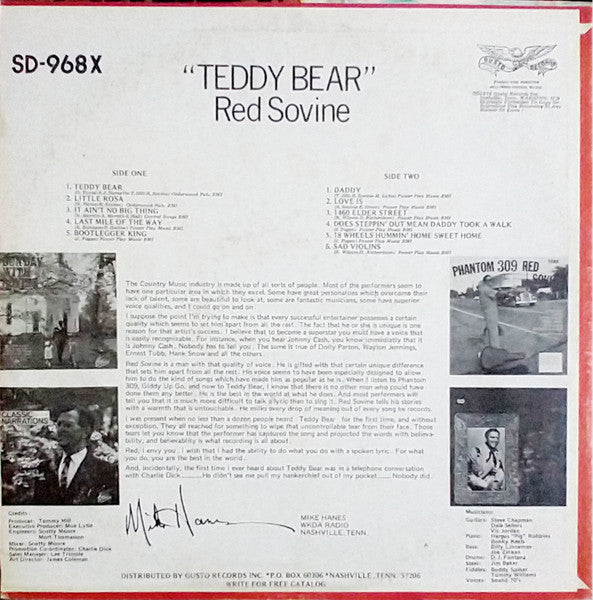 Red Sovine - Teddy Bear (VINYL) | Near Mint (NM) Near Mint (NM)