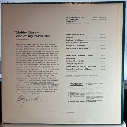 Bobby Bare - The Streets Of Baltimore (VINYL) | Very Good Plus (VG+) Excellent (EX)