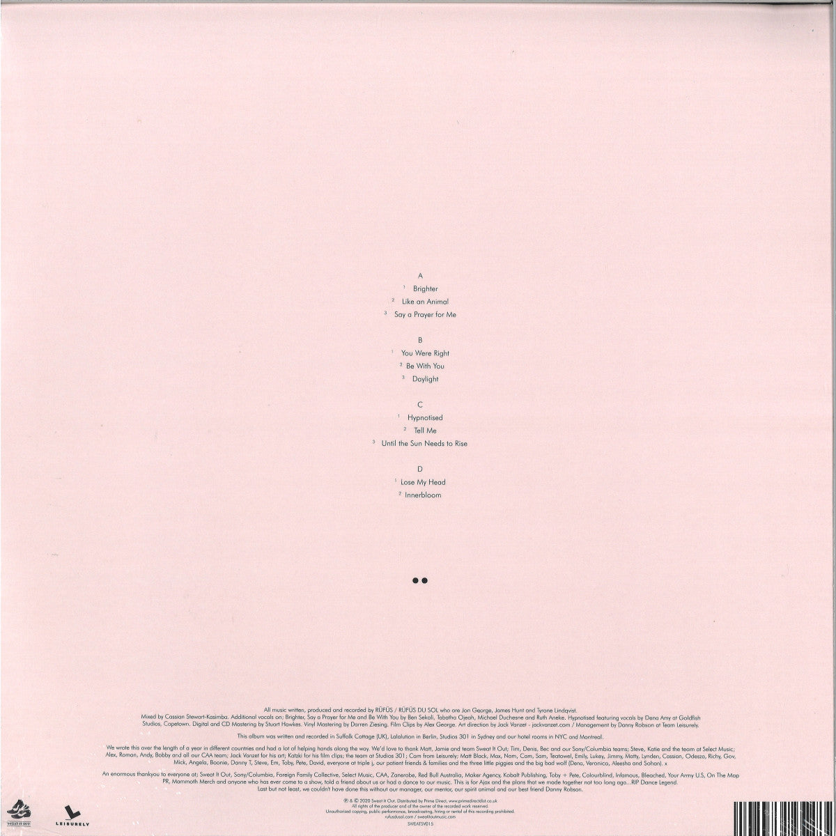 RÜFÜS DU SOL - Bloom (PINK & WHITE COLOR VINYL 2xLP SWEAT IT OUT SWEATSV015 2025) | Mint (M) Mint (M)