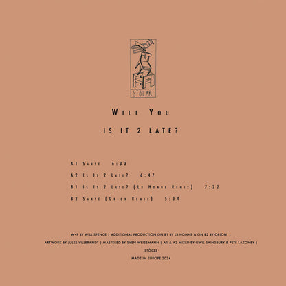 Will You - Is It 2 Late? (VINYL) |