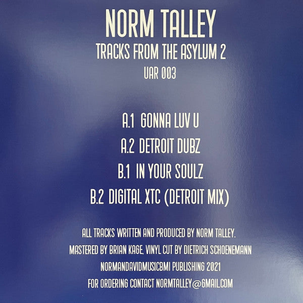 Norm Talley - Tracks From The Asylum 2 (12" VINYL) |