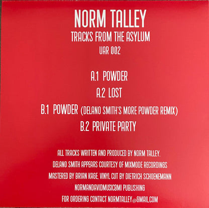 Norm Talley - Tracks From The Asylum (12" VINYL) | Mint (M) Mint (M)
