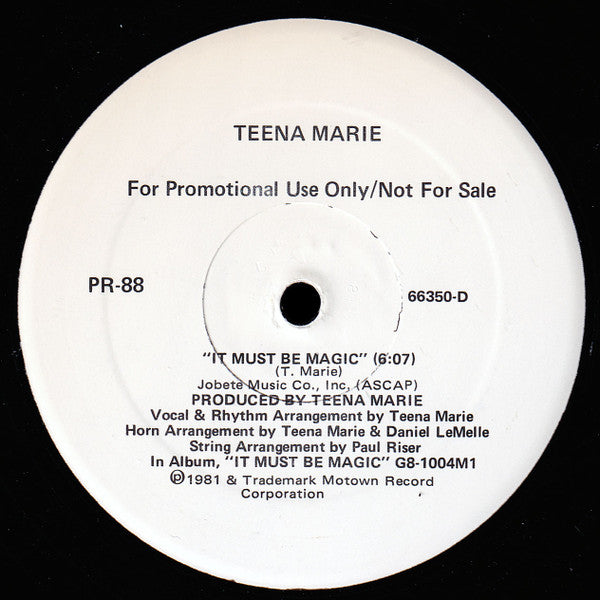 Teena Marie - It Must Be Magic / Don't Park Your Loving (VINYL) | Near Mint (NM or M-) Very Good (VG)
