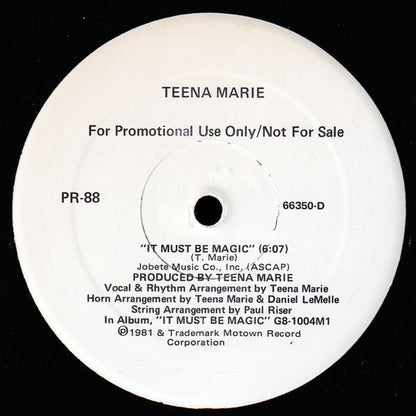 Teena Marie - It Must Be Magic / Don't Park Your Loving (VINYL) | Near Mint (NM or M-) Very Good (VG)