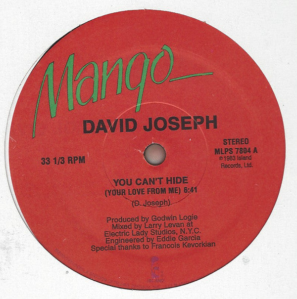 You Can't Hide (Your Love From Me) | Mint (M) Generic