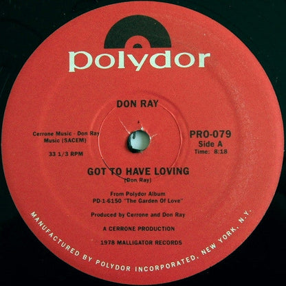 Don Ray Got To Have Loving / Standing In The Rain 12" Mint (M) Generic