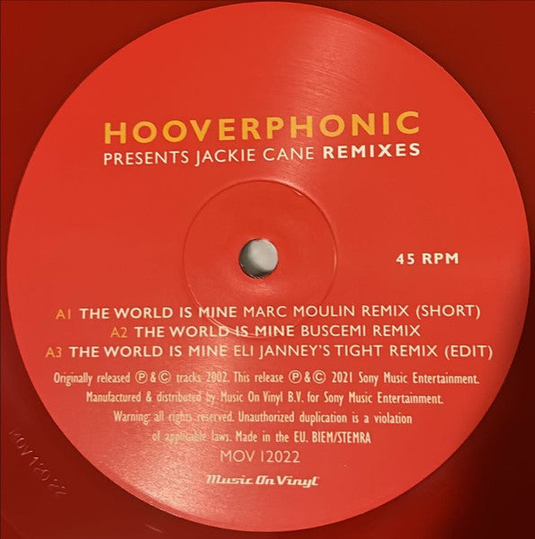 Hooverphonic - Presents Jackie Cane Remixes (VINYL) | Mint (M) Mint (M)