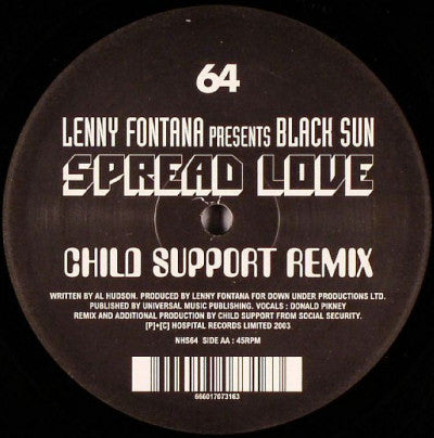 Lenny Fontana - Spread Love (Drum+Bass Remixes) (12" VINYL) | Excellent+ (EX+) Excellent (EX)