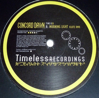 Concord Dawn - Don't Tell Me / Morning Light (Klute Remix) (12" VINYL) | Excellent (EX) Excellent (EX)
