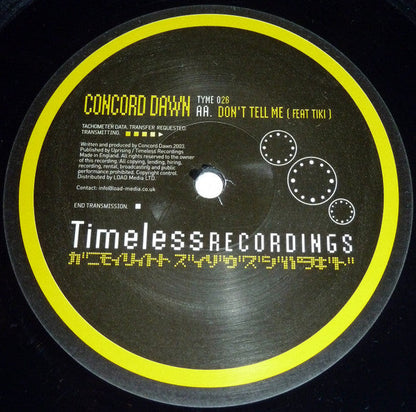 Concord Dawn - Don't Tell Me / Morning Light (Klute Remix) (12" VINYL) | Excellent (EX) Excellent (EX)