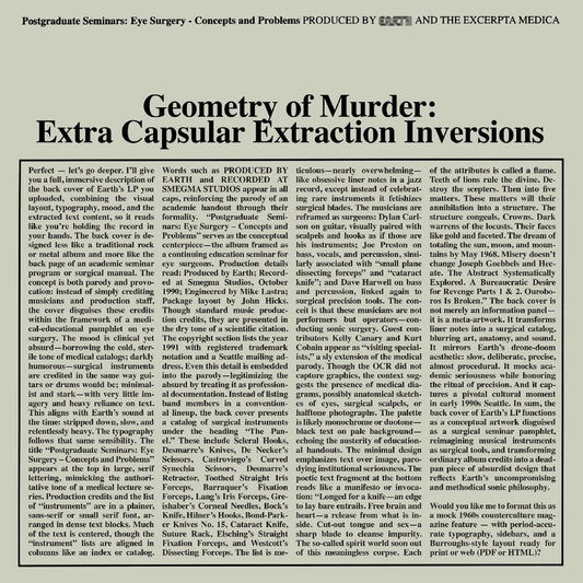 Earth X Black Noi$E - Geometry Of Murder: Extra Capsular Extraction Inversions (Crystal Clear 2xVINYL) |