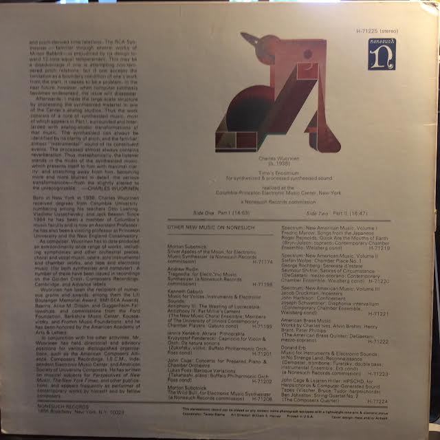 Charles Wuorinen - Time's Encomium (For Synthesized & Processed Synthesized Sound) (VINYL) | Near Mint (NM or M-)