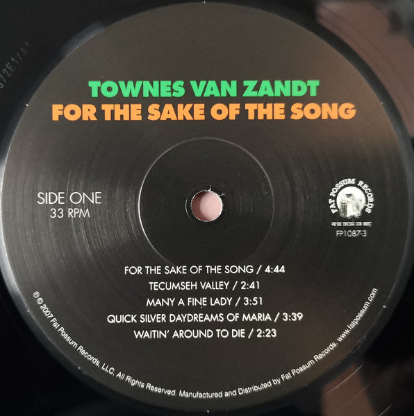 Townes Van Zandt - For The Sake Of The Song (VMP VINYL) | Mint (M) Mint (M)