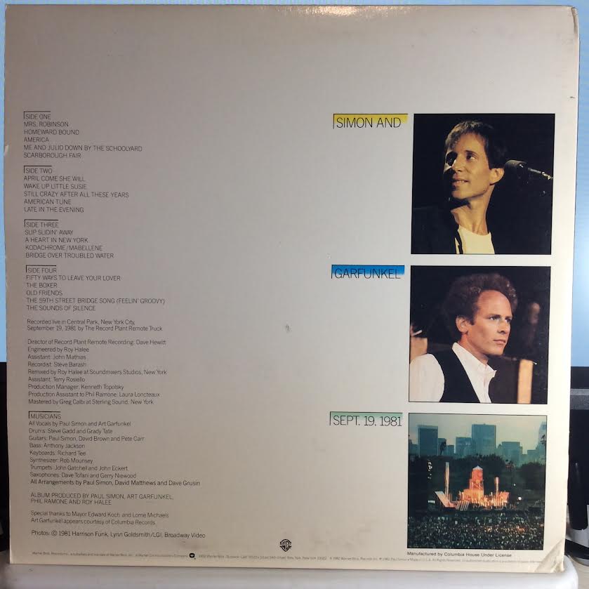 Simon & Garfunkel - The Concert In Central Park (2xVINYL) | Excellent+ (EX+) Excellent (EX)
