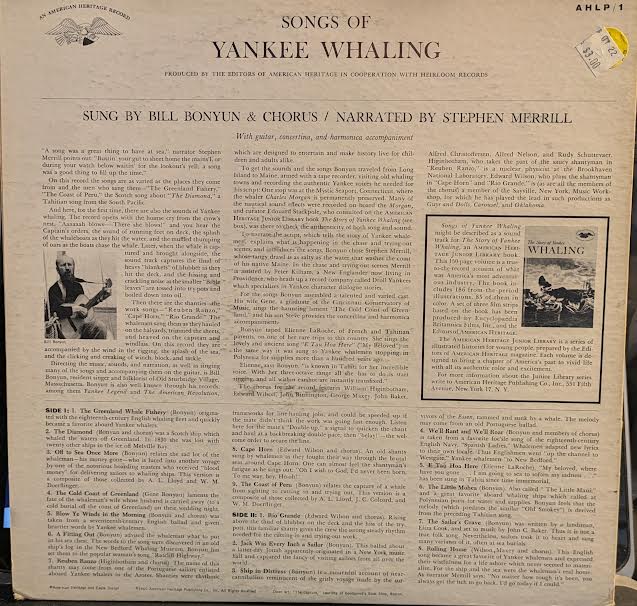 Bill Bonyun - Songs Of Yankee Whaling (VINYL) | Excellent+ (EX+) Excellent (EX)