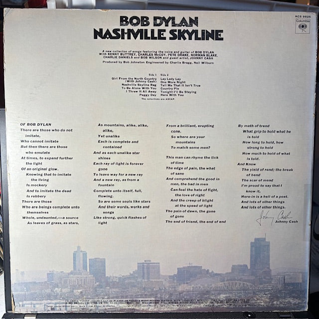 Bob Dylan - Nashville Skyline (VINYL) | Excellent (EX) Very Good Plus (VG+)
