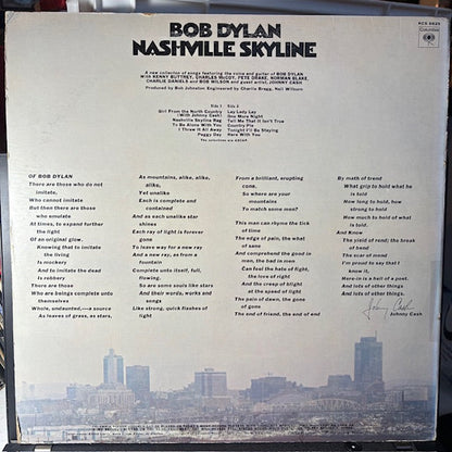 Bob Dylan - Nashville Skyline (VINYL) | Excellent (EX) Very Good Plus (VG+)