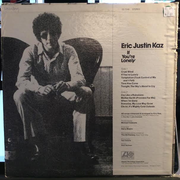 Eric Kaz - If You're Lonely (VINYL) | Near Mint- (NM-) Very Good Plus (VG+)
