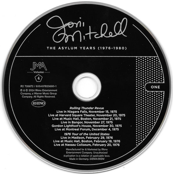 Joni Mitchell - Archives Volume 4: Asylum Years (1976-1980) (6x CD BOX) | Near Mint (NM or M-)