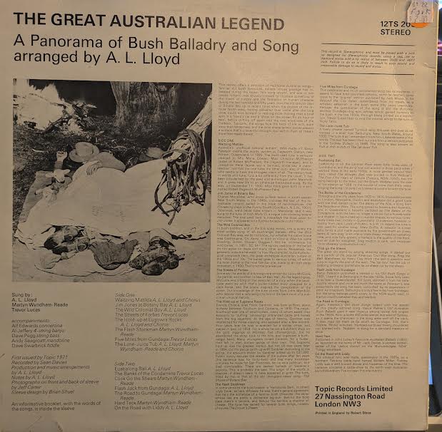 A. L. Lloyd - The Great Australian Legend (VINYL) [UK IMPORT] | Near Mint (NM or M-) Excellent (EX)