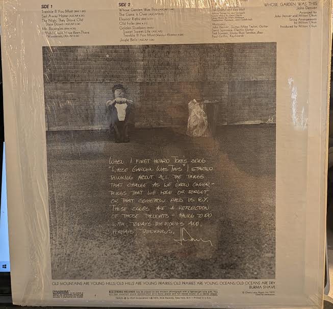John Denver - Whose Garden Was This (VINYL) | Near Mint (NM or M-)