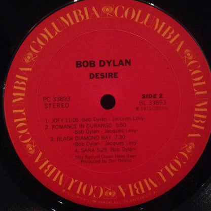 Bob Dylan - Desire (VINYL) | Very Good Plus Plus (VG++) Near Mint (NM)
