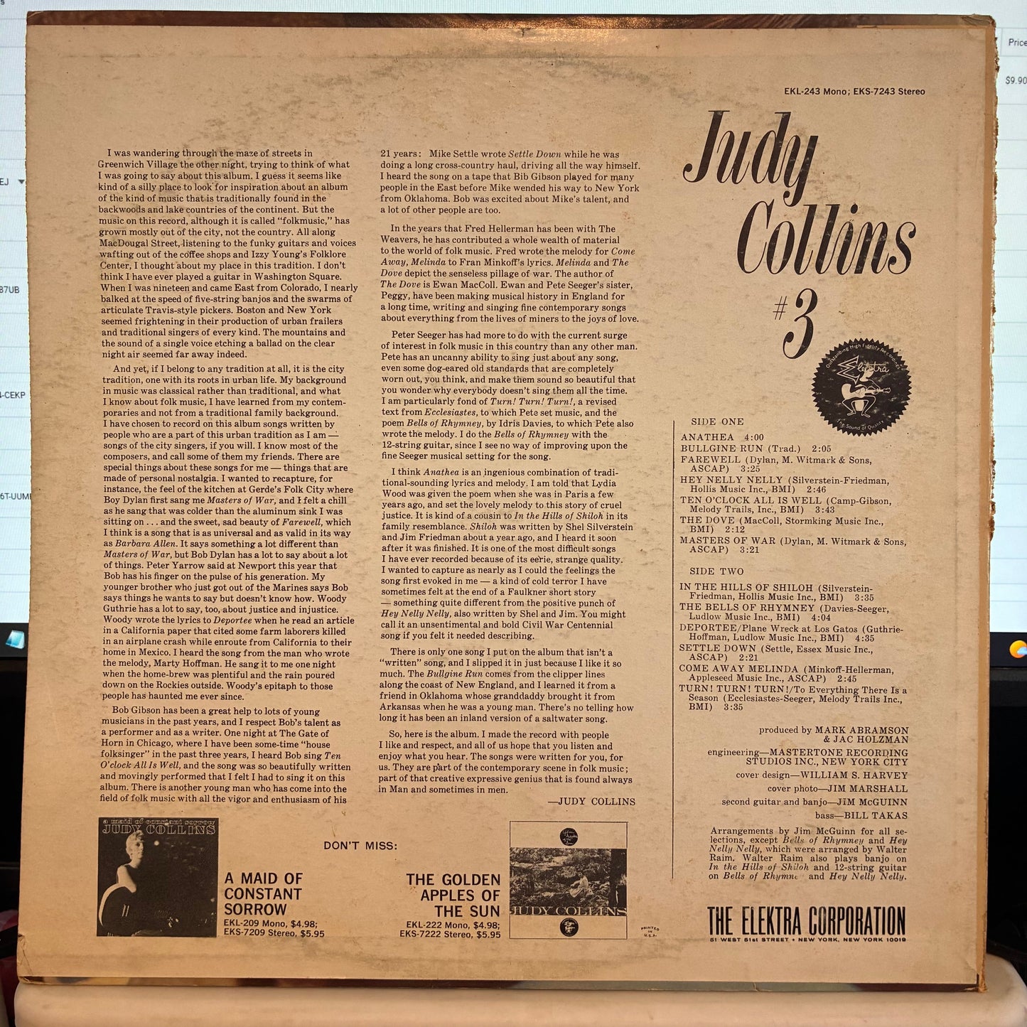 Judy Collins - Judy Collins #3 (VINYL) | Very Good Plus (VG+) Very Good Plus (VG+)