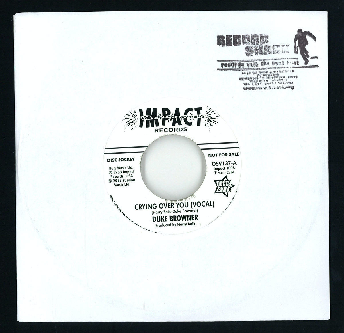 Duke Browner - Crying Over You (VINYL 7") | Mint (M) Mint (M)